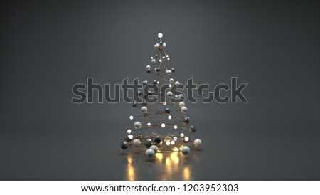 Wireframe mesh of christmas tree. 3D render
 Stock photo © 