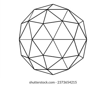 Wireframe Shape Geodesic Polyhedron Sphere 3D print model