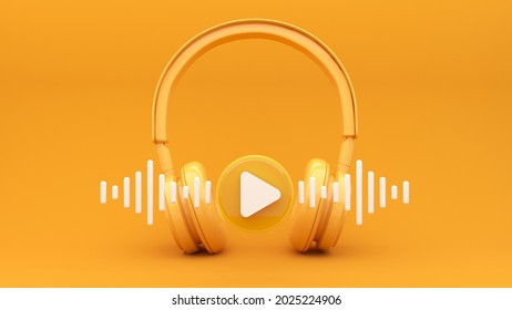 Wireless headphones with smartphone and flying notes - 3d render. Concept for online music, radio, listening to podcasts, books at full volume. Digital illustration for mobile music app, song. - Powered by Shutterstock