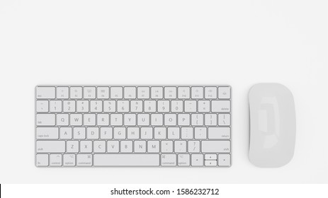 Wireless Keyboard Mouse On White Background Stock Illustration ...