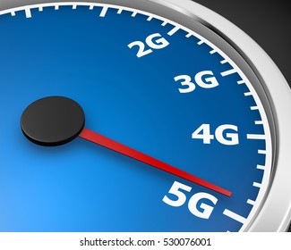 Wireless network speed. 5G high speed internet concept. 3d rendering