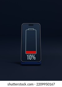 Wireless Smartphone Battery Charging Percentage Indicator Symbol 3D Illustration