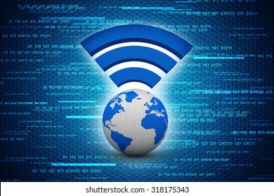 Wireless World Wifi Earth Broadband Symbol Of Worldwide Internet Access