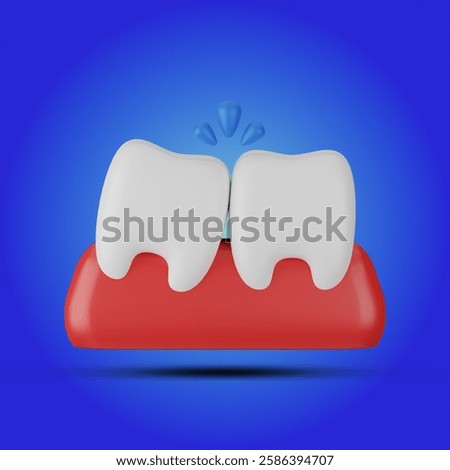 Wisdom teeth 3d icon rendering