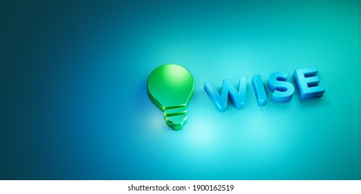 Wise Lightbulb Smart Innovation Concept
 3D Illustration