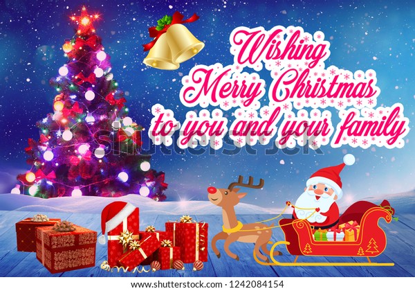 Wishing Merry Christmas You Your Family Stock Illustration 1242084154