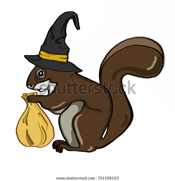 Witches Hat with squirrels