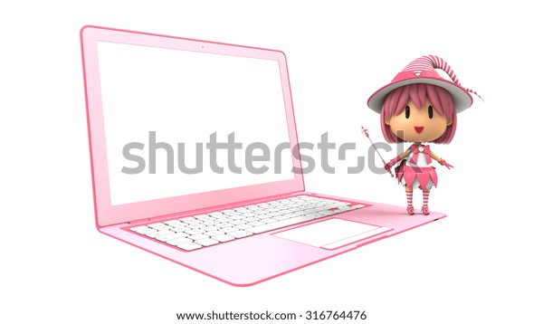 Witch Notebook Pc Stock Illustration 316764476