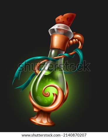 The witch's magic elixir. Object for the game. Casual art