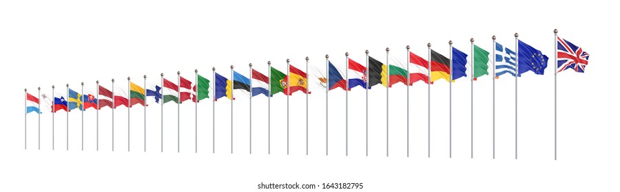 Silk Waving 28 Flags Countries European Stock Illustration 1452826469