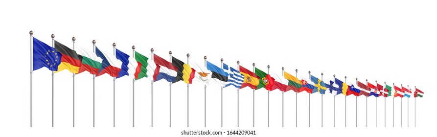 Silk Waving 28 Flags Countries European Stock Illustration 1452826469