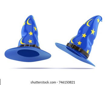 Wizard hat isolated on white background. 3d illustration
