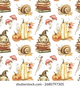 Wizard school seamless pattern