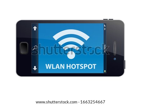 WLAN Hotspot icon on mobile phone illustration 