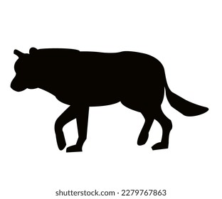 vector silueta negra lobo