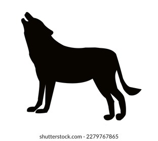 vector silueta negra lobo