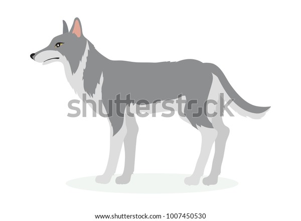 Wolf Cartoon Character Wolf Dog Flat Stock Illustration 1007450530 ...