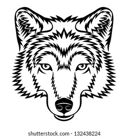 Wolf Head Logo Black White This Stock Illustration 132438224 | Shutterstock