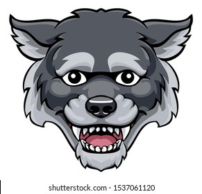 A wolf mascot friendly cute happy animal cartoon character