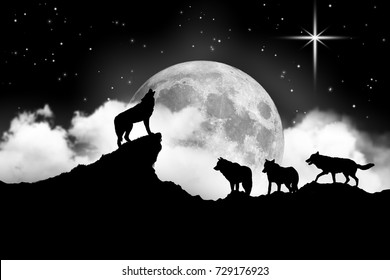 Download Wolf Silhouette Images, Stock Photos & Vectors | Shutterstock