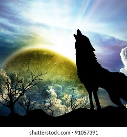 2,235 Howling wolf moon sky Images, Stock Photos & Vectors | Shutterstock