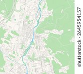 Wolfsberg, Carinthia, Austria high-resolution urban city map, Includes detailed streets, parks, rivers, and urban layout. Perfect for print, web, and city planning projects.
