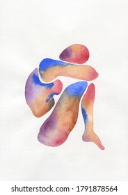 Woman. Abstract Illustration. Watercolor Painting
