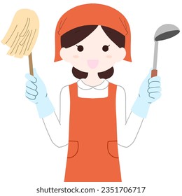 Woman in an Apron Working in Household Chores Service - Homemaker - Powered by Shutterstock