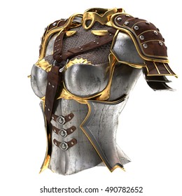 Woman Armor 3d Illustration Isolated On White Background