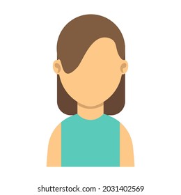 Woman Avatar Person Female Illustration Icon Character. Face Portrait Woman Avatar Cartoon Girl User. Human Profile Isolated White Adult Icon. Office Headshot Employee Face Head Clipart