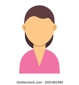 Woman Avatar Person Female Illustration Icon Character. Face Portrait Woman Avatar Cartoon Girl User. Human Profile Isolated White Adult Icon. Office Headshot Employee Face Head Clipart