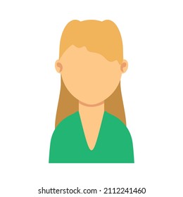 Woman Avatar Person Female Illustration Icon Character. Face Portrait Woman Avatar Cartoon Girl User. Human Profile Isolated White Adult Icon. Office Headshot Woman Avatar Employee Face Head