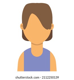 Woman Avatar Person Female Illustration Icon Character. Face Portrait Woman Avatar Cartoon Girl User. Human Profile Isolated White Adult Icon. Office Headshot Woman Avatar Employee Face Head