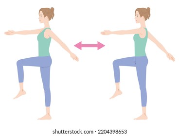 Woman Doing Foot Stomping Exercise.