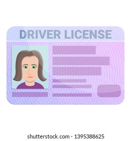 Woman driver license icon. Cartoon of woman driver license icon for web design isolated on white background - Powered by Shutterstock