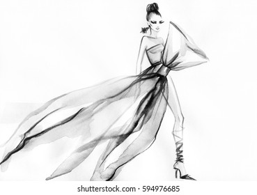 Fashion Drawing Dress Images Stock Photos Vectors Shutterstock