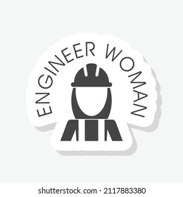 Woman engineer sticker icon isolated on white background - Powered by Shutterstock