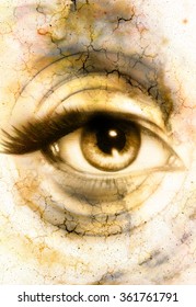 Woman Eye   abstract color background  eye contact