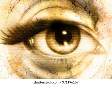 Woman Eye   abstract color background  eye contact 