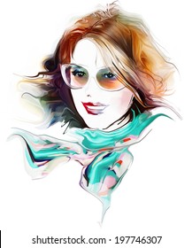 Woman Face Fashion Illustration Stock Illustration 197746307 | Shutterstock