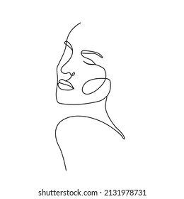 Woman Face Single Line Art Stock Illustration 2131978731 | Shutterstock