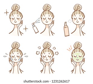 日本人 女性 化粧水 のイラスト素材 画像 ベクター画像 Shutterstock