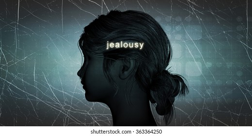 Woman Facing Jealousy As A Personal Challenge Concept