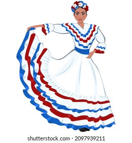 Woman In Folk National Dominican Costume