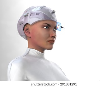 Woman Futuristic Helmet Stock Illustration 291881291