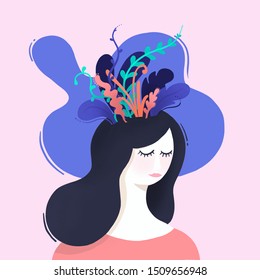 Woman With Growth Mindset Plants