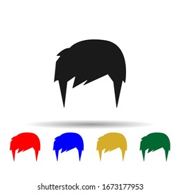 Woman Haircut Shag Multi Color Style Icon. Simple Glyph, Flat Illustration Of Haircut Icons For Ui And Ux, Website Or Mobile Application