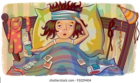 Hangover Woman Images, Stock Photos & Vectors | Shutterstock