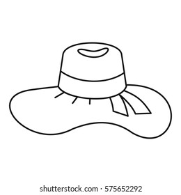 Woman Hat Icon. Outline Illustration Of Woman Hat  Icon For Web