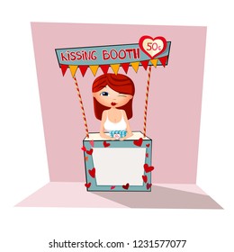 Woman In Kissing Booth